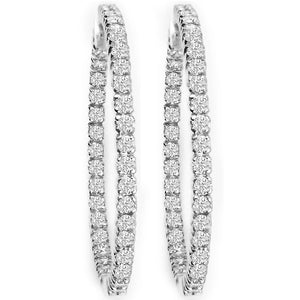 1.50 ctw Diamond Hoop Earrings in 14K White Gold