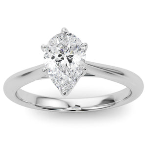 Pear Shaped Lab Grown Diamond Engagement Ring: 1.00 CTW