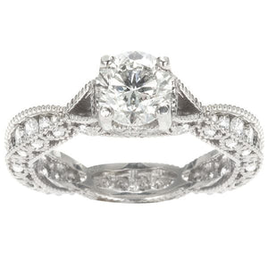 Irina Scalloped Engagement Ring in Platinum; .95 ctw