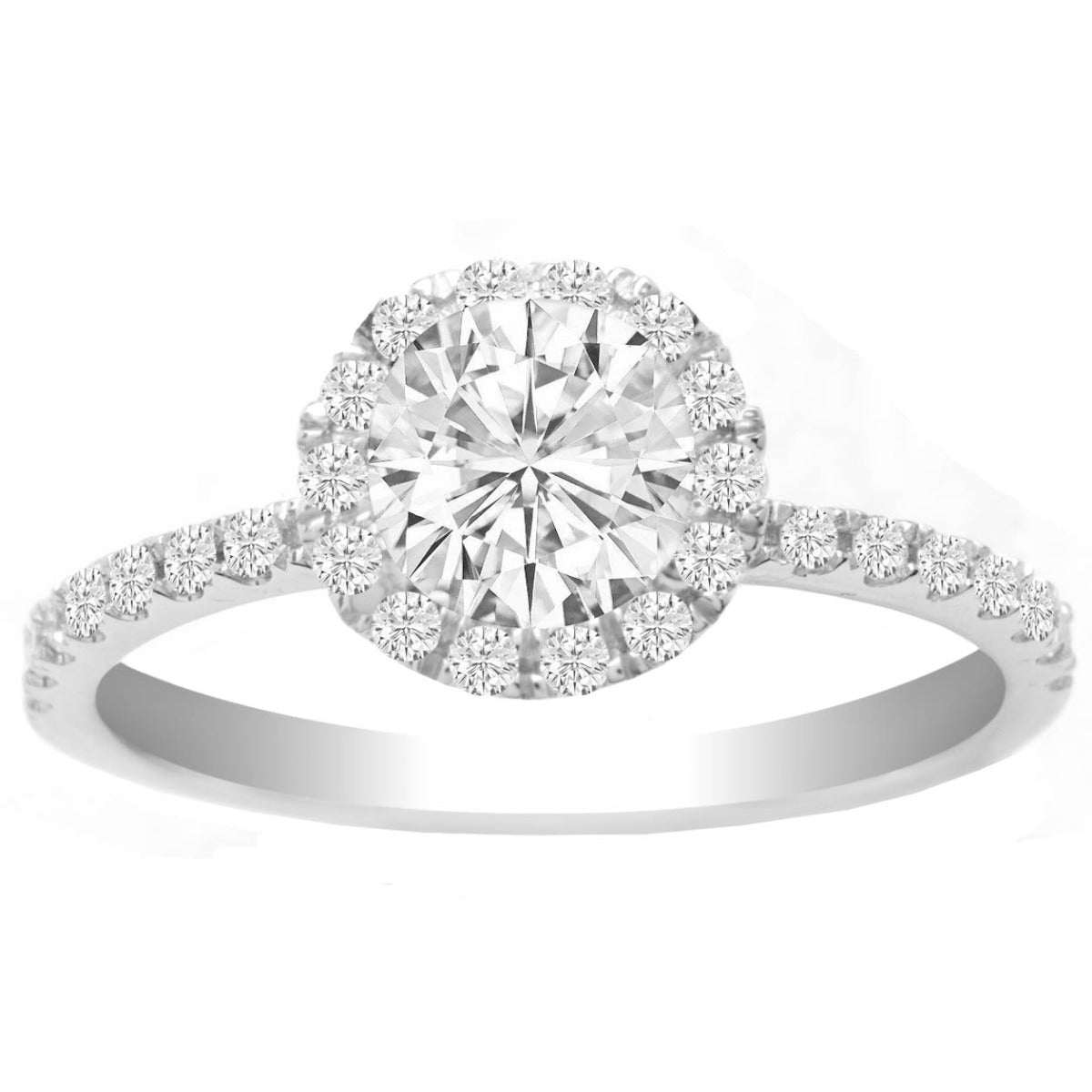 Phoebe Halo Engagement Ring in 14K White Gold; 0.40 ctw