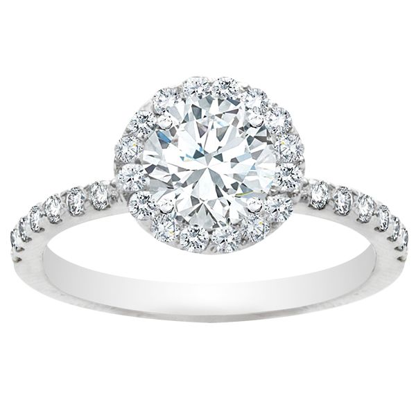 Phoebe Halo Diamond Engagement Ring in 14K White Gold; 0.40 ctw