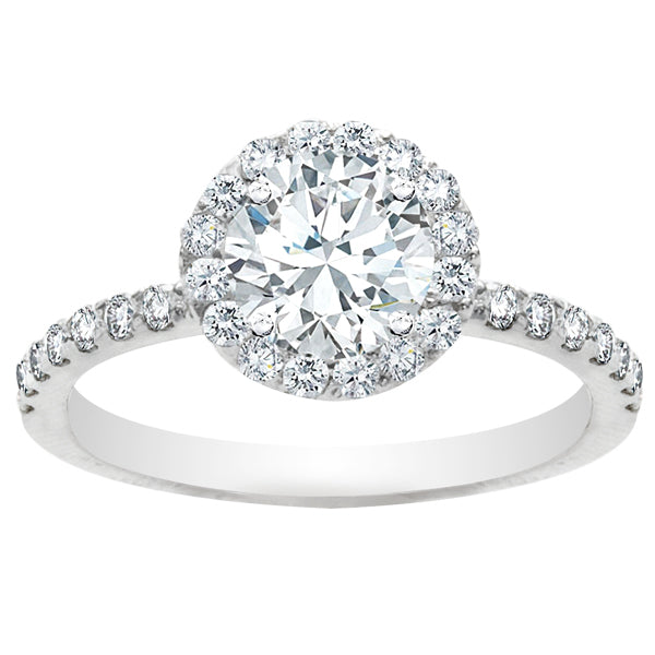 Petite Halo Diamond Engagement Ring