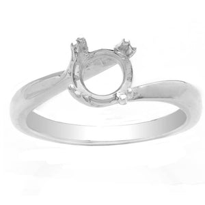 Kyra Solitaire Bypass Band in 14K White Gold