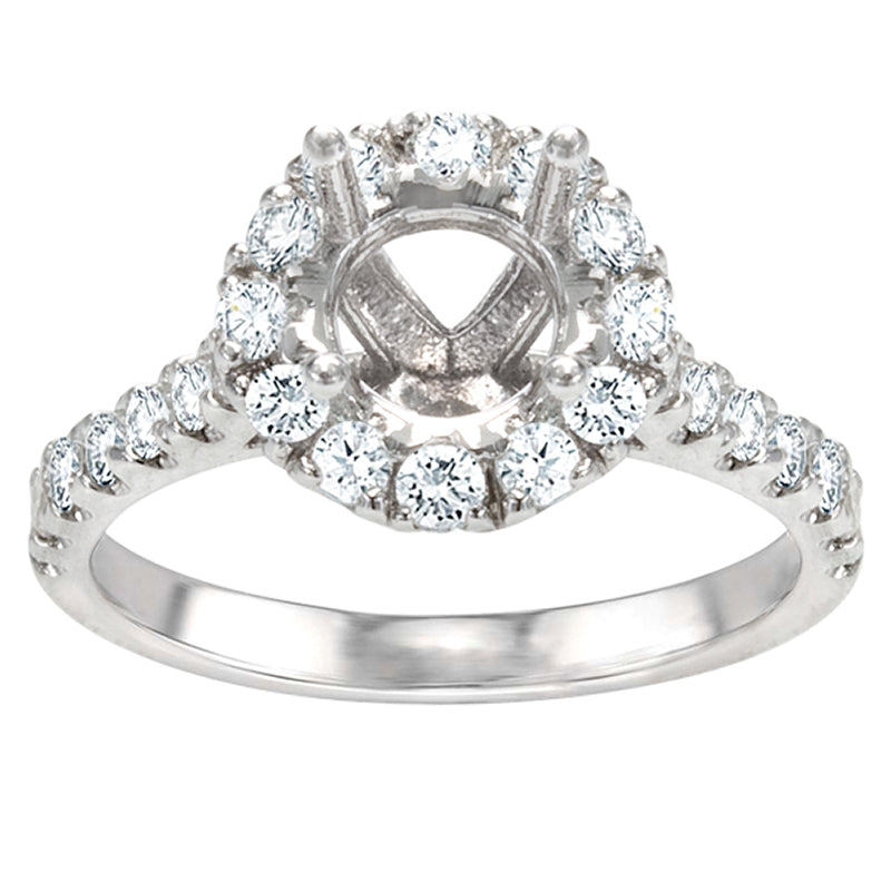 Eva Round Halo Engagement Ring