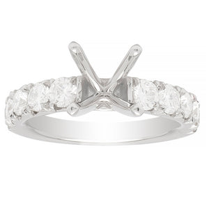 Bella Diamond Engagement Ring Setting In 14K WG; 1.05 Ctw