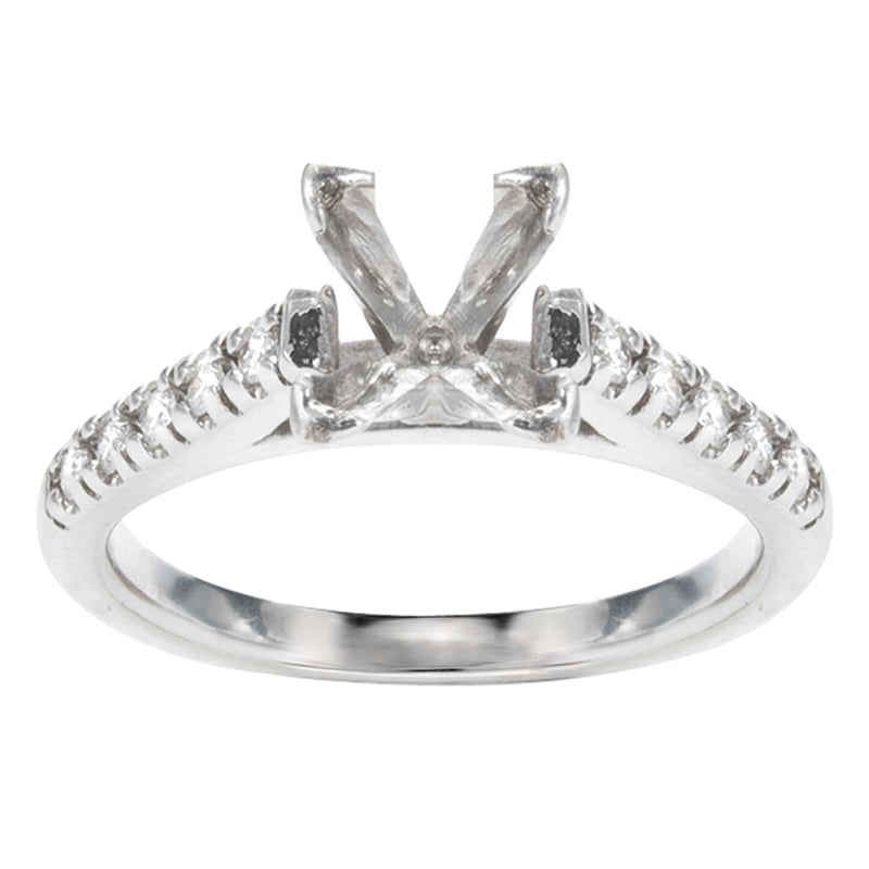 Caitlynn Diamond Engagement Ring in 14K White Gold; .17 ct