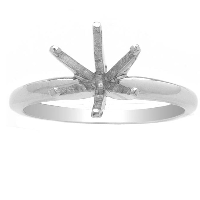 Solitaire 6 Prong Band in 14K White Gold