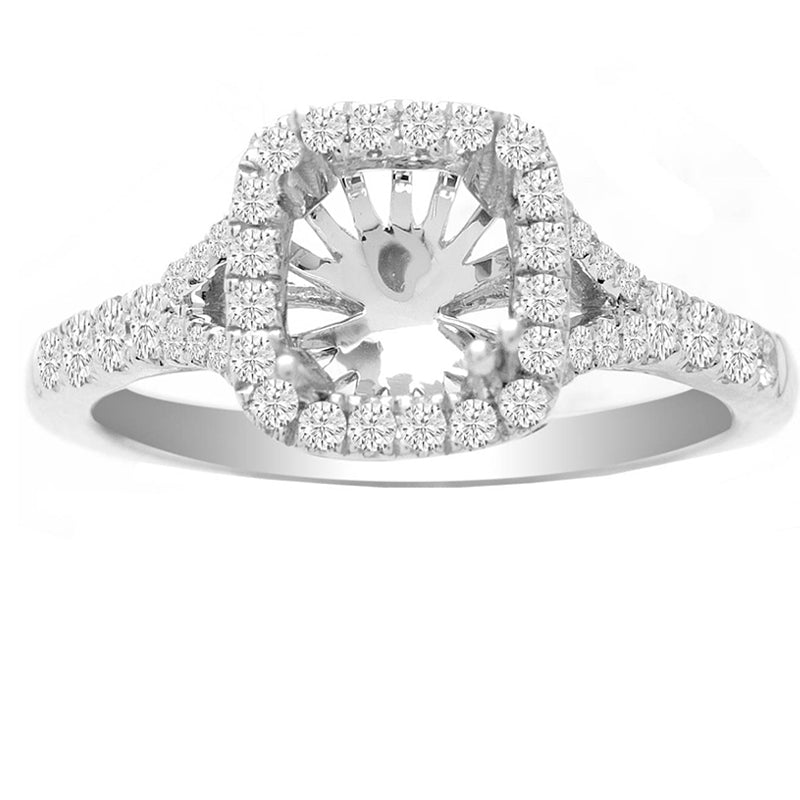 Halo Diamond Engagement Ring in 14K White Gold- Stephanie; 0.35 ctw