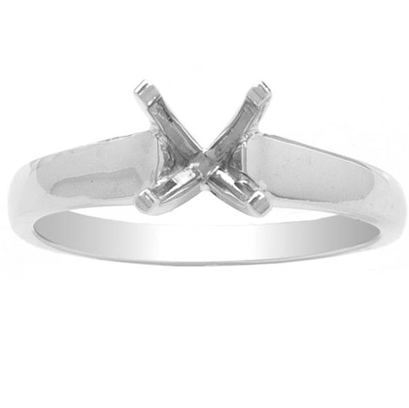 Solitaire Simple Band in 14K White Gold