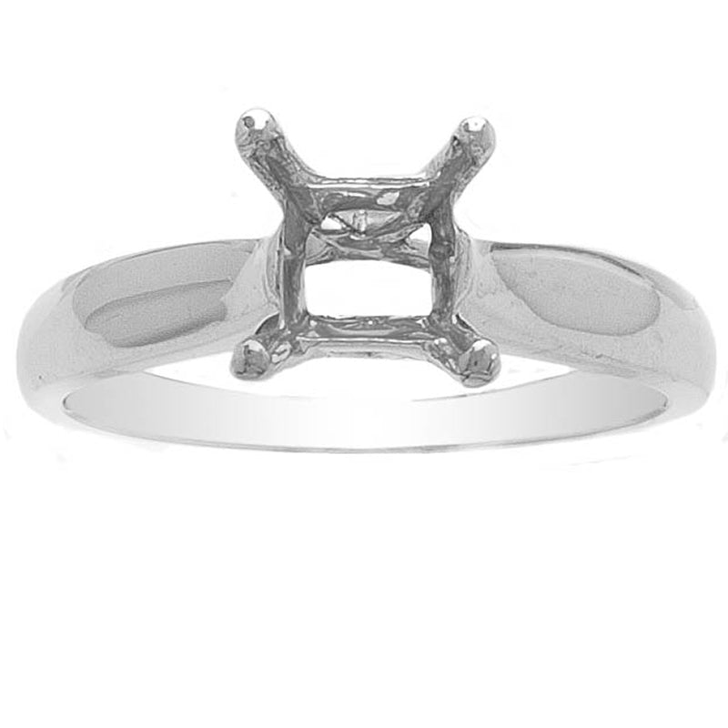 Solitaire Cross-Weave Basket Band in 14K White Gold