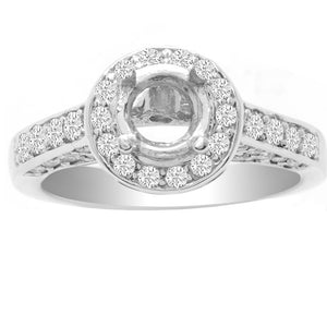 Diamond Engagement Ring in 14K White Gold- Rosaleen; 1.00 ctw