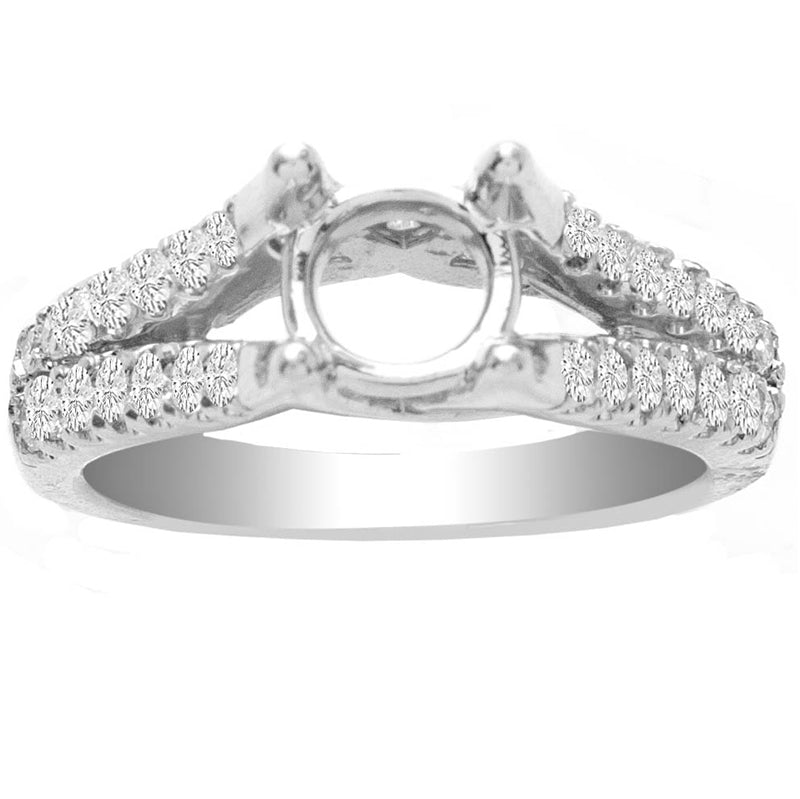 Rae Split Shank Diamond Ring Setting in 14K White Gold; 0.50 ctw