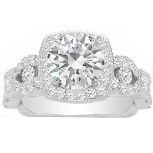 Quendalyn Lab Engagement Ring Setting In 14K White Gold; 1.81 Ctw