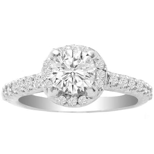 Julie Round Halo Engagement Ring in 14K White Gold; .45 ctw