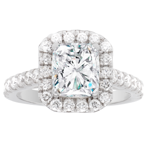 14K Radiant Lab Created Diamond Engagement Ring; 1.58ctw