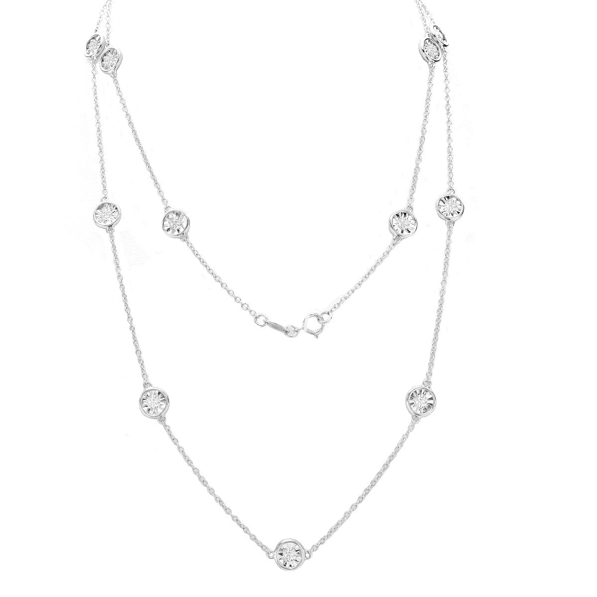 Diamond By the Yard Necklace; 14KWG 36" 1.32 ctw