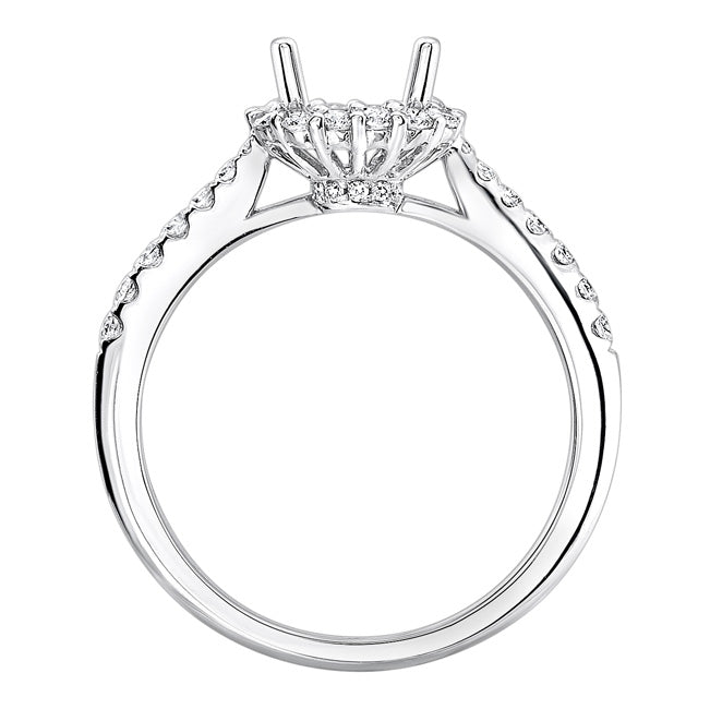 Celina Cushion Halo Diamond Engagement Ring in 14K White Gold; 0.56 ct