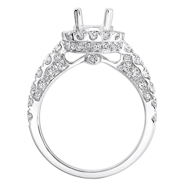 Natalya Halo Diamond Engagement Ring in 14k White Gold; Diamond 1.20 ctw