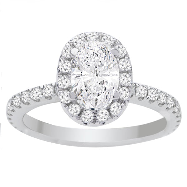 Sophia Oval Halo Engagement Ring in 14K White Gold: 0.70ct
