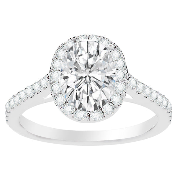 Lilith Halo Oval shape  Diamond Engagement Ring; .54 ctw