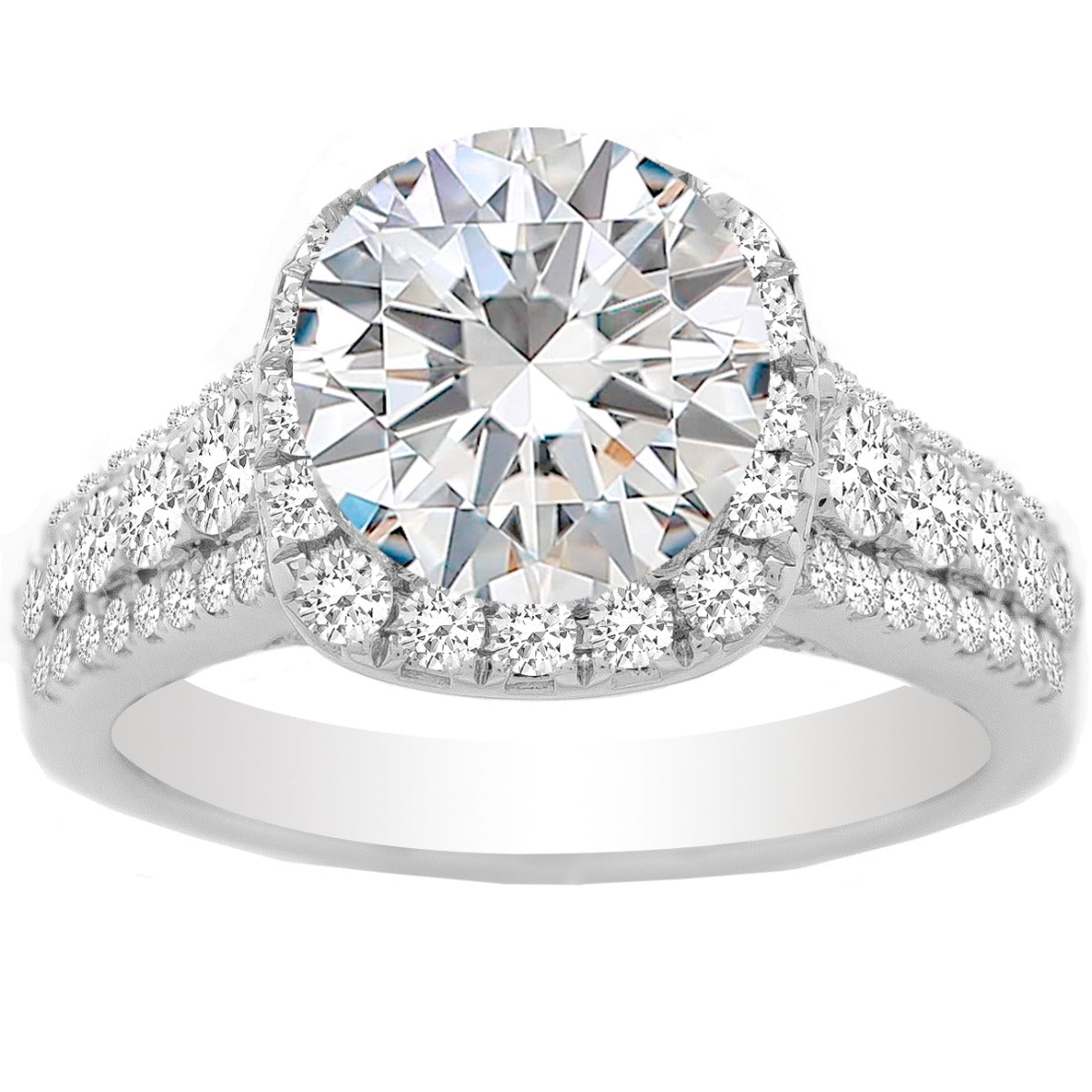 Ally Halo Diamond Engagement Ring; 0.90 ctw
