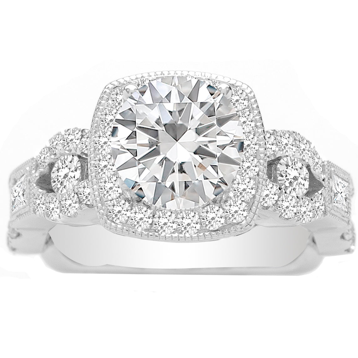 Quendalyn Engagement Ring Setting in 14K White Gold; 0.81 ctw
