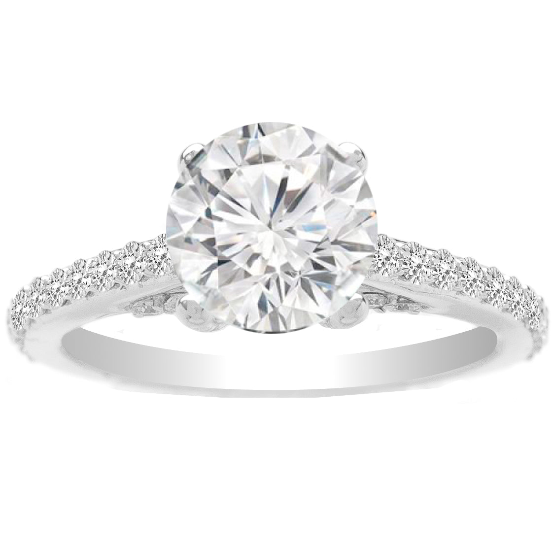 Glielle Engagement Ring in 14K White Gold; 0.67 ctw