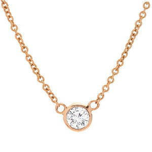 Bezel-Set Diamond Pendant Necklace in 14K Yellow Gold; Shown with 0.25 ct