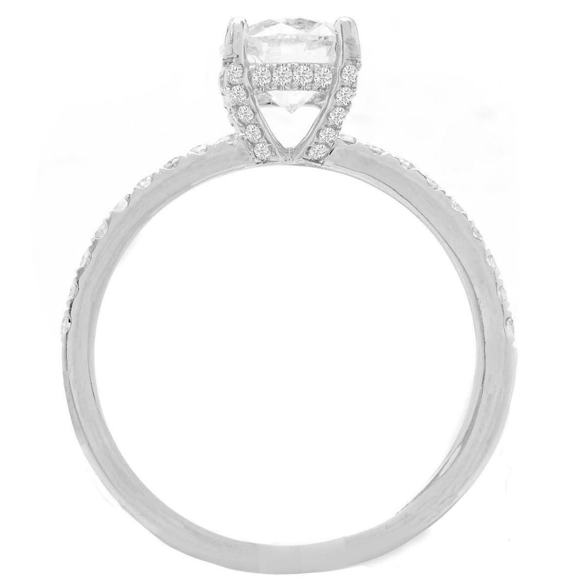 Remily Hidden Halo Diamond Engagement Ring in 14K White Gold; 1.50 cwt