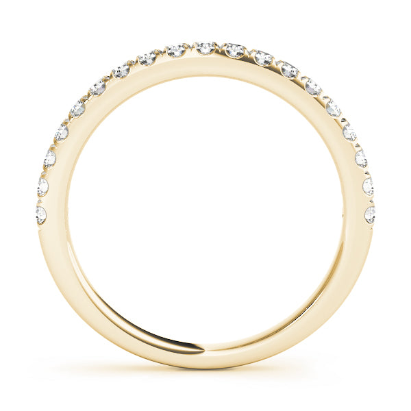 Round Halo Ring & Band in 14K YG; .80 CTW