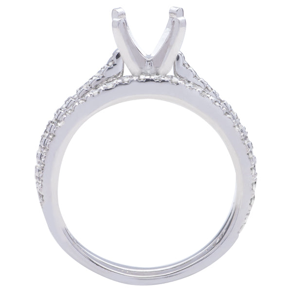 Luna Diamond Bridal Set in 14K White Gold; 0.75ctw