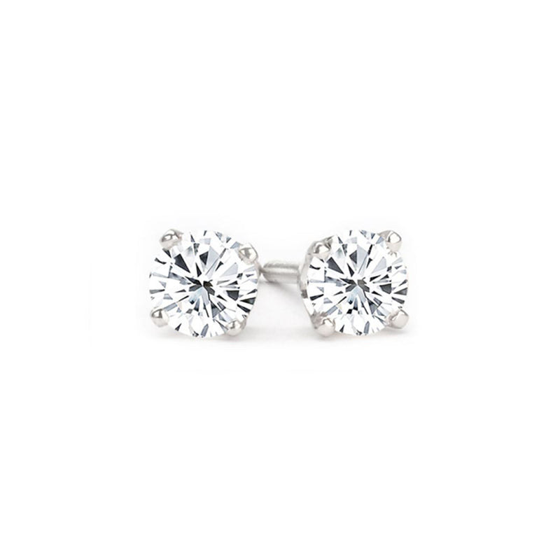 14K White Gold Diamond Stud Earrings; Diamond Weight: 0.70 ctw