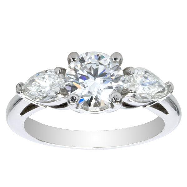 Adelina Three-Stone Pear Engagement Ring