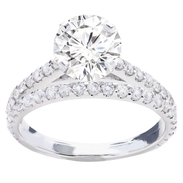 Diamond Bridal Set in 14K White Gold- Galina; .80 ctw