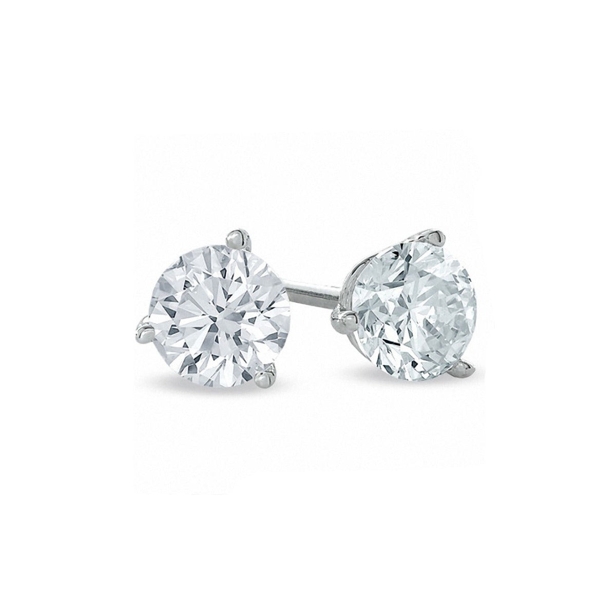 14K Diamond Stud Martini Set Earrings; 1.00 ct